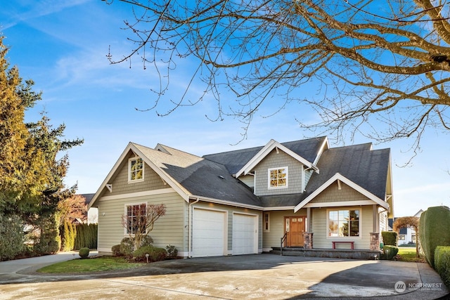 view of front facade with a garage