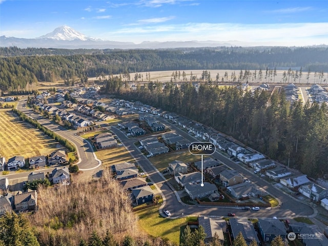 bird's eye view featuring a mountain view