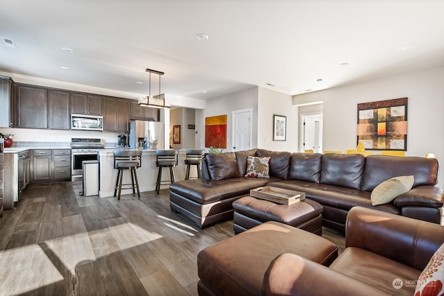 living room featuring hardwood / wood-style floors