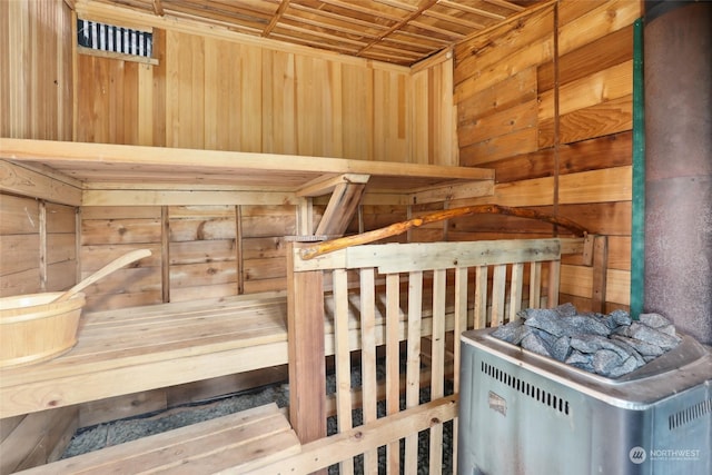 view of sauna