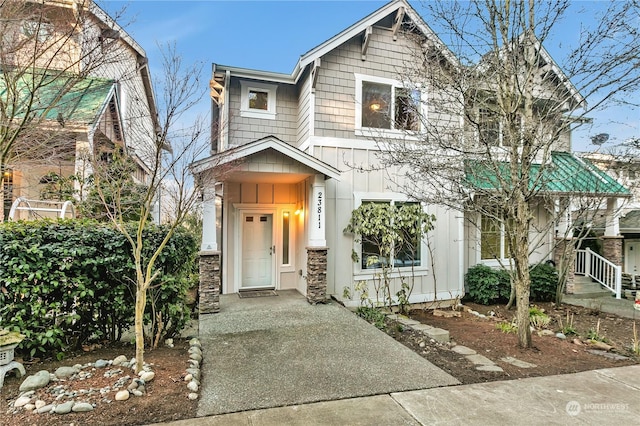 view of front of home with board and batten siding