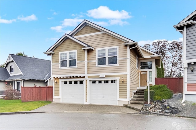 front facade featuring a garage