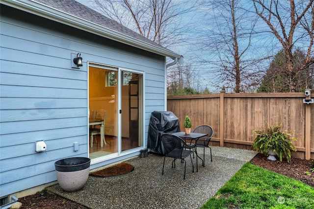 view of patio / terrace featuring grilling area