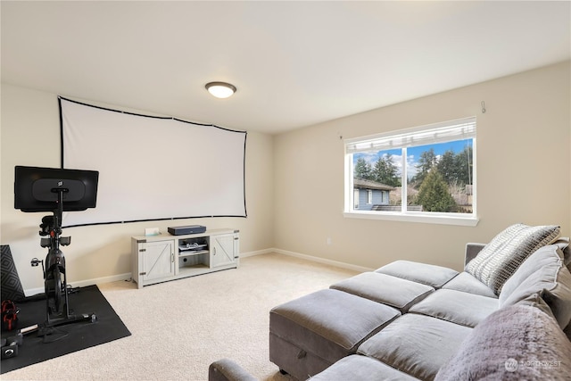 view of carpeted home theater room