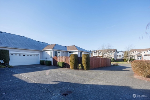 exterior space featuring a garage