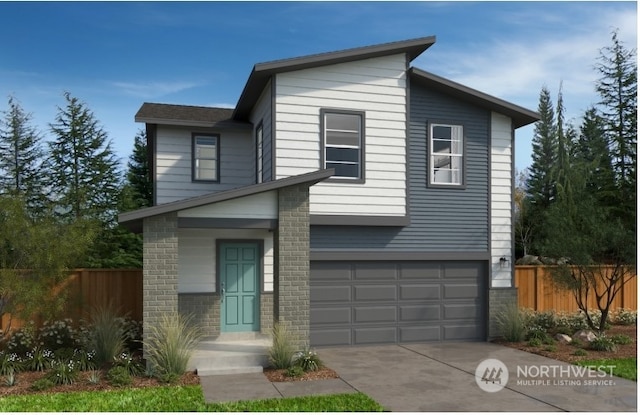 view of front of home featuring a garage