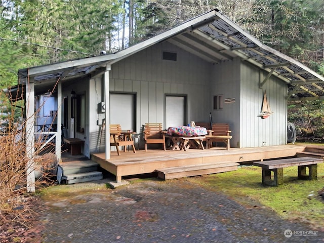 view of outdoor structure with an outdoor hangout area