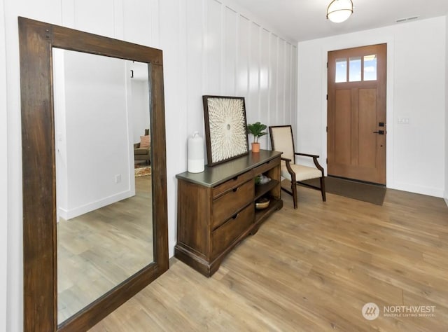 entryway featuring light hardwood / wood-style flooring