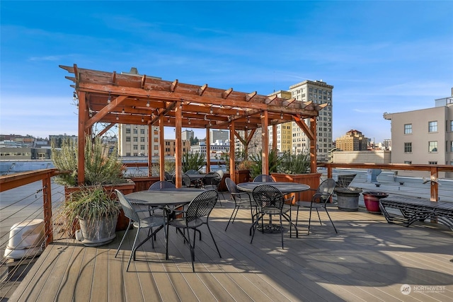 deck with a pergola