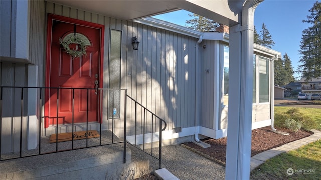 view of doorway to property