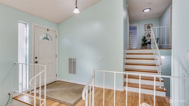 foyer featuring hardwood / wood-style flooring