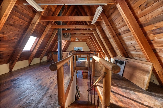 view of unfinished attic