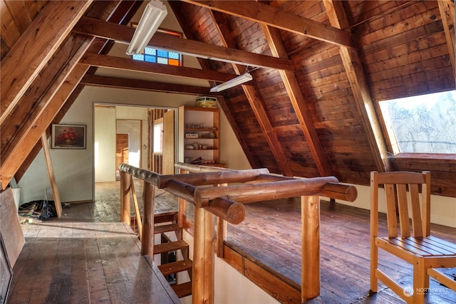 view of unfinished attic