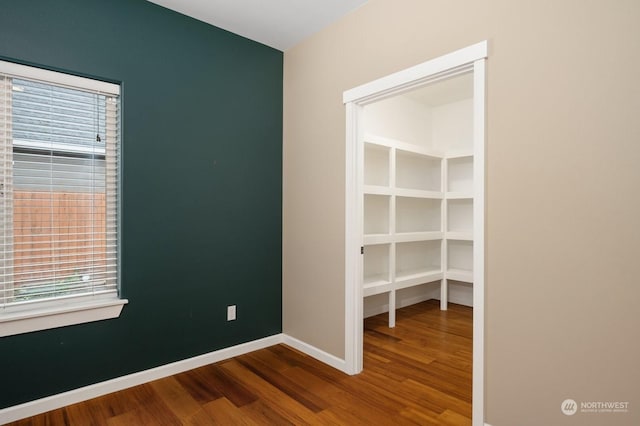 interior space with hardwood / wood-style flooring