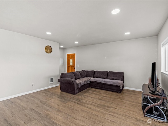 living room featuring hardwood / wood-style floors