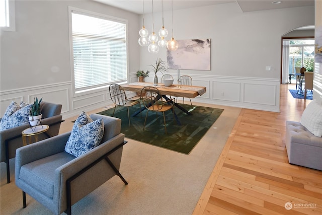 dining area featuring hardwood / wood-style floors