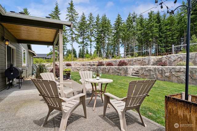 view of patio / terrace with a grill