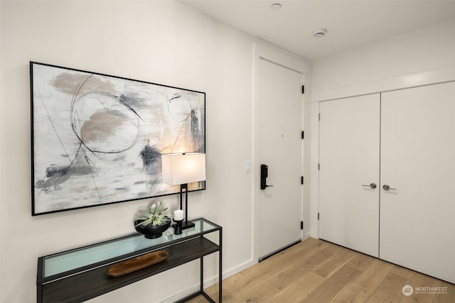 entrance foyer featuring light wood-type flooring