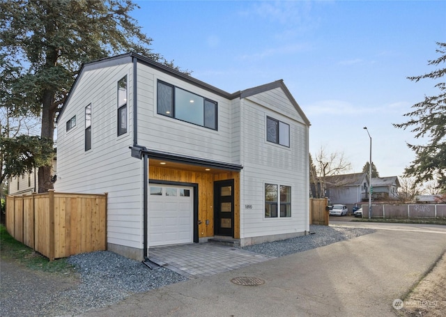 view of front of house with a garage