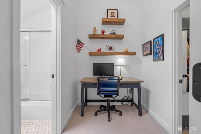 view of carpeted office