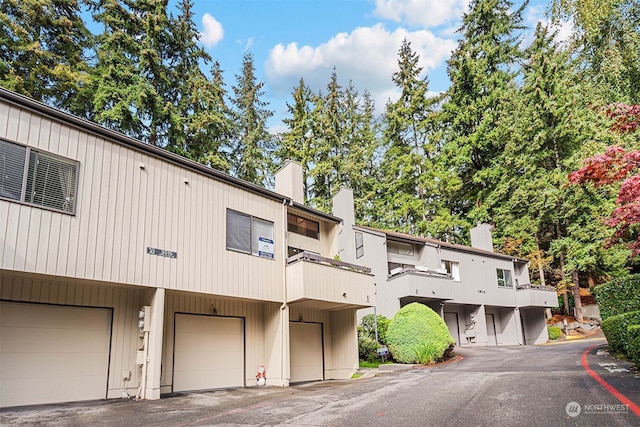 view of property featuring a garage