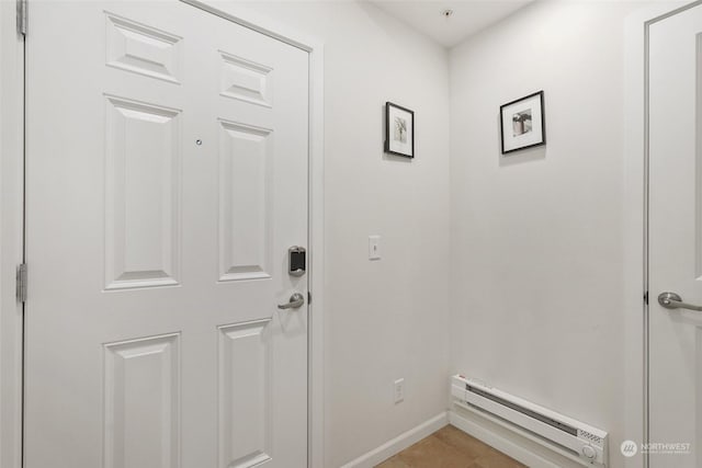 entryway with baseboard heating