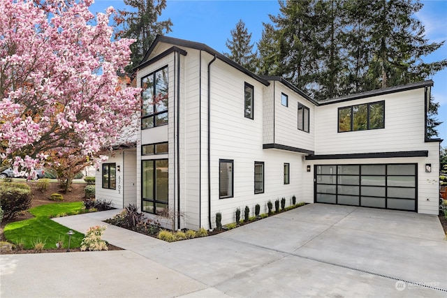 view of side of home with a garage