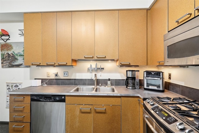 kitchen featuring stainless steel appliances and sink