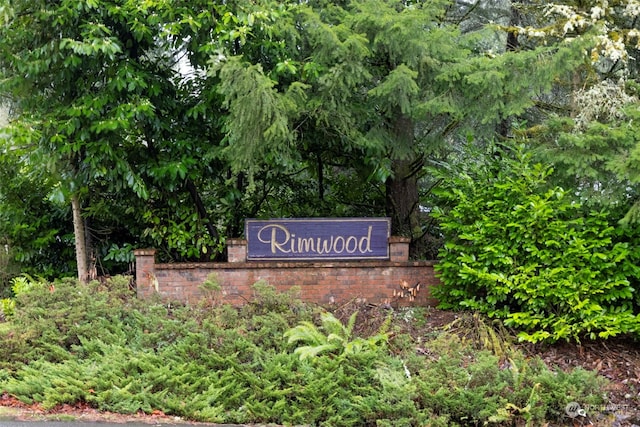 view of community sign