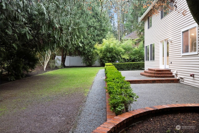 view of yard featuring a patio