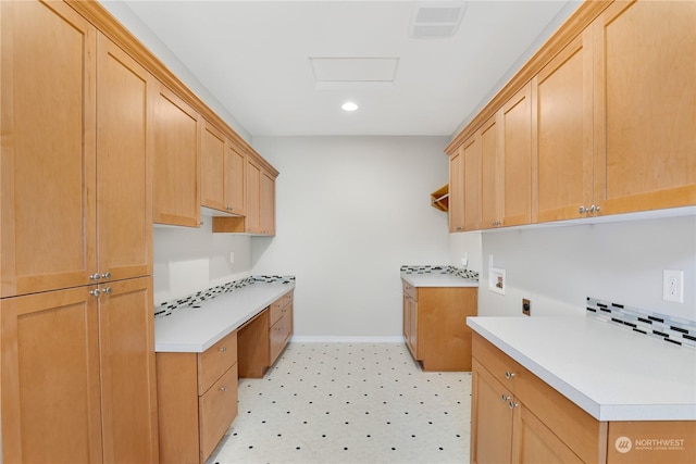 kitchen with built in desk