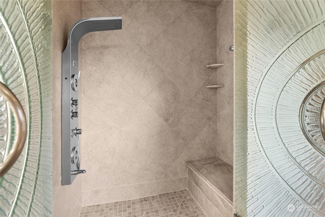 interior space featuring tiled shower