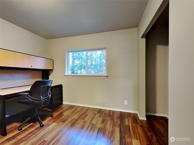 office featuring hardwood / wood-style flooring