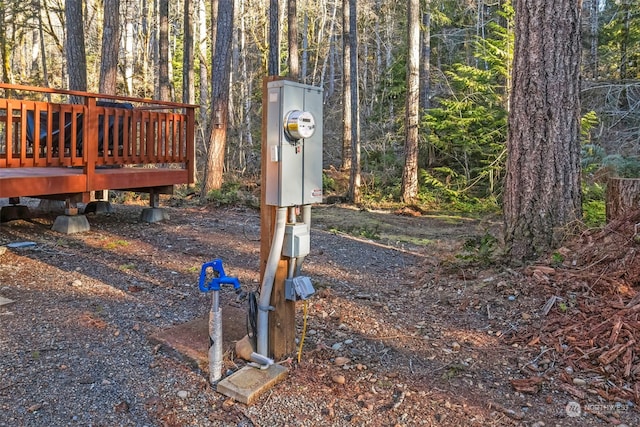 view of yard with a deck