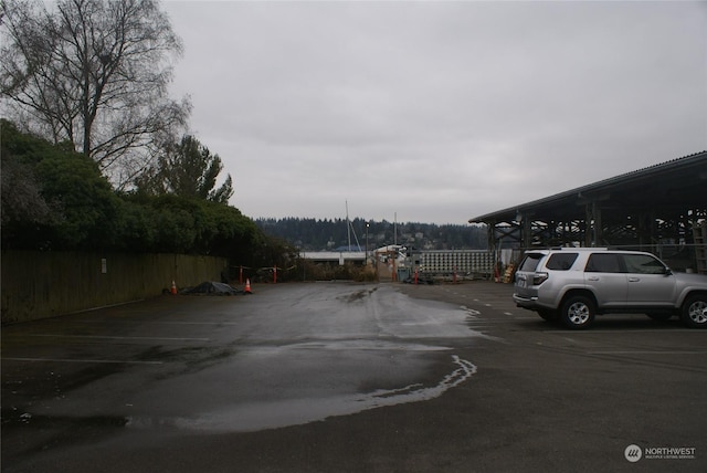 view of parking / parking lot