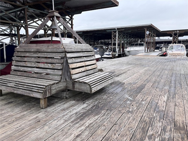 view of dock area