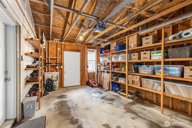 storage area featuring a garage