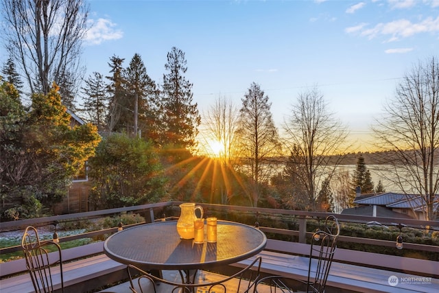 view of deck at dusk