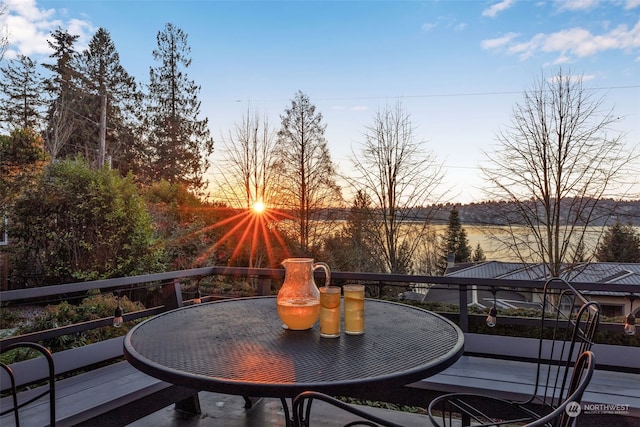 view of deck at dusk