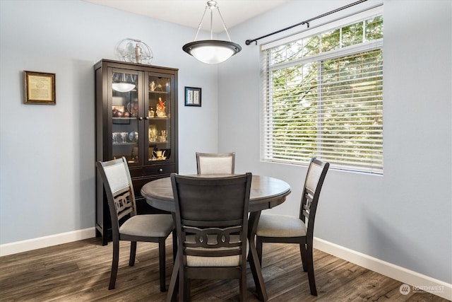 dining room featuring dark wood-type flooring