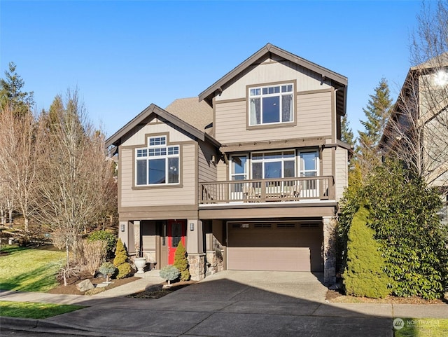 craftsman-style home featuring a garage