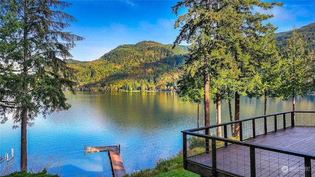 view of water feature with a mountain view