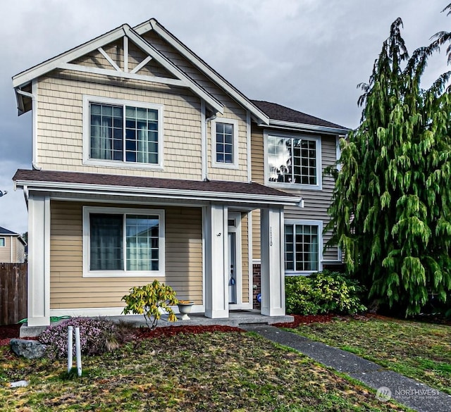 view of front of home featuring covered porch