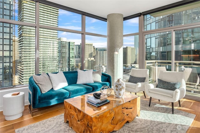 sunroom with plenty of natural light