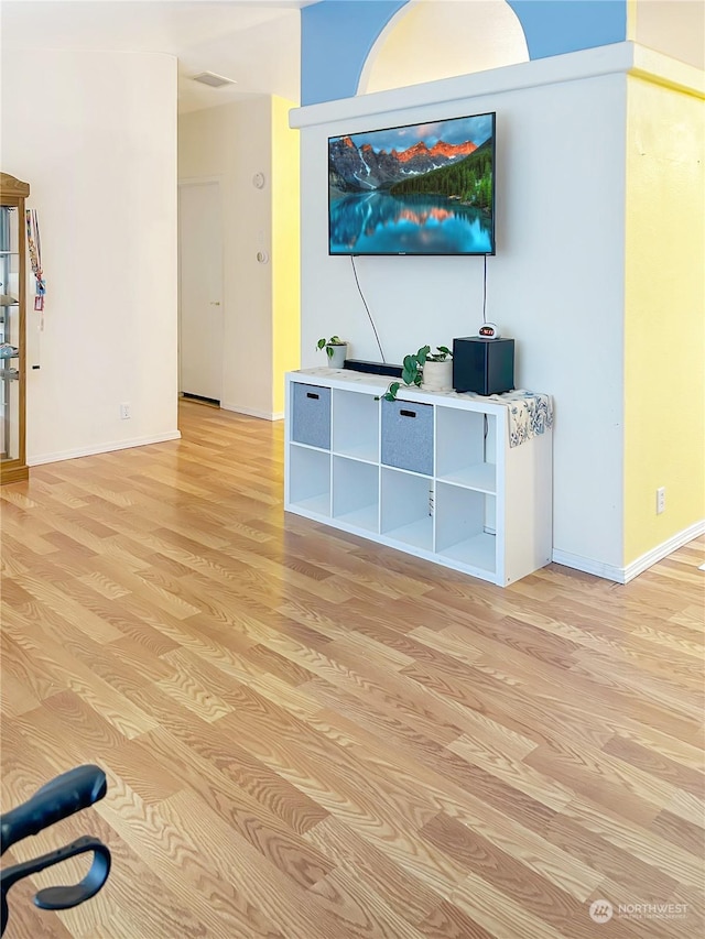 living room featuring light hardwood / wood-style floors