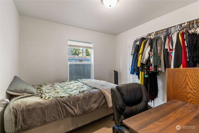 bedroom featuring a closet