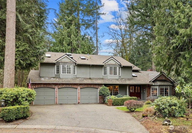 view of front of home with a garage