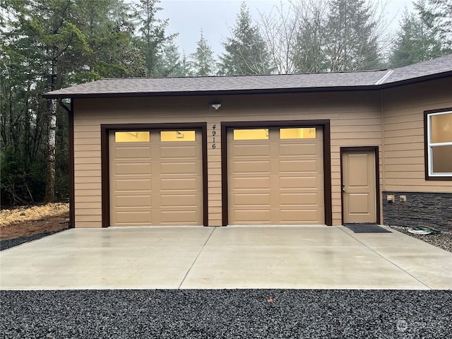 view of garage