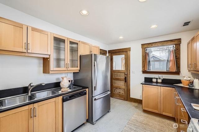 kitchen with stainless steel appliances and sink