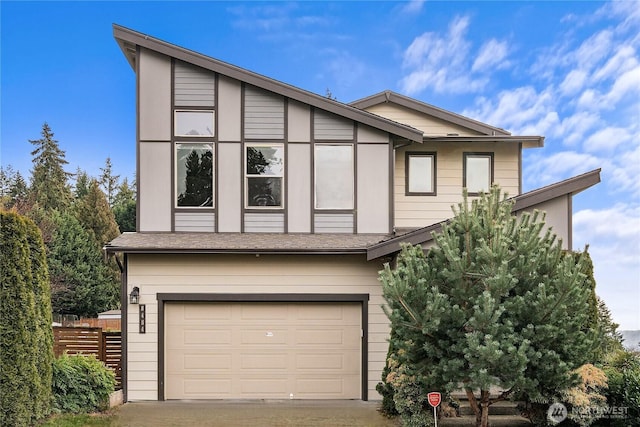 view of front facade featuring a garage